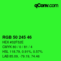 Color code: RGB 50 245 46 | qconv.com