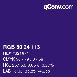 Color code: RGB 50 24 113 | qconv.com