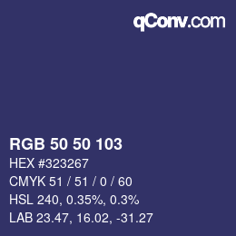 Color code: RGB 50 50 103 | qconv.com