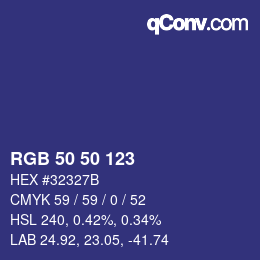 Color code: RGB 50 50 123 | qconv.com