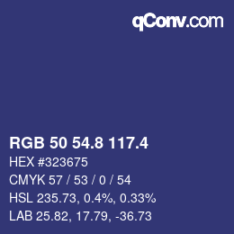 カラーコード: RGB 50 54.8 117.4 | qconv.com