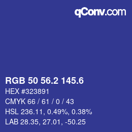 カラーコード: RGB 50 56.2 145.6 | qconv.com
