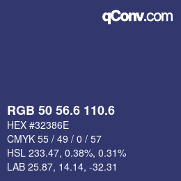 カラーコード: RGB 50 56.6 110.6 | qconv.com