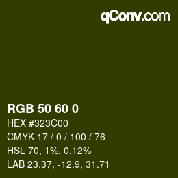 颜色代码: RGB 50 60 0 | qconv.com