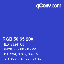 Color code: RGB 50 65 200 | qconv.com
