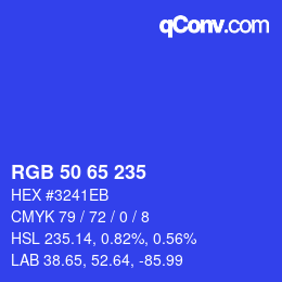 颜色代码: RGB 50 65 235 | qconv.com