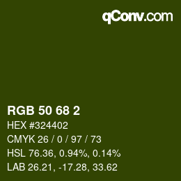 カラーコード: RGB 50 68 2 | qconv.com