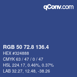 カラーコード: RGB 50 72.8 136.4 | qconv.com
