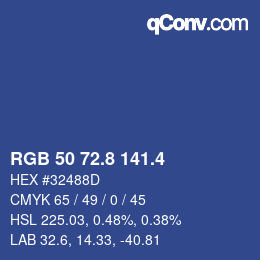 カラーコード: RGB 50 72.8 141.4 | qconv.com