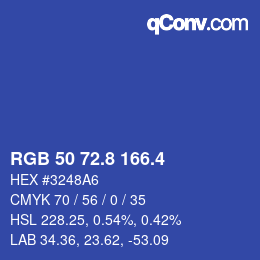 カラーコード: RGB 50 72.8 166.4 | qconv.com