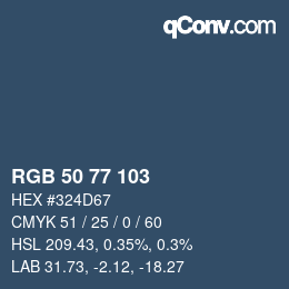 Color code: RGB 50 77 103 | qconv.com