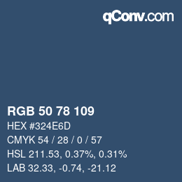 Code couleur: RGB 50 78 109 | qconv.com