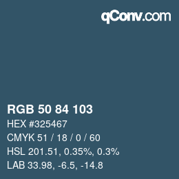 Color code: RGB 50 84 103 | qconv.com