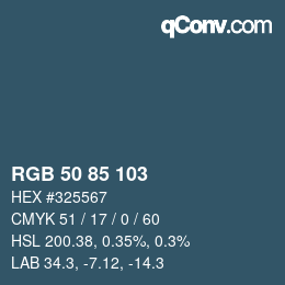Color code: RGB 50 85 103 | qconv.com