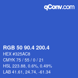 カラーコード: RGB 50 90.4 200.4 | qconv.com
