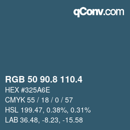 カラーコード: RGB 50 90.8 110.4 | qconv.com