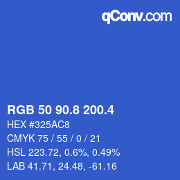カラーコード: RGB 50 90.8 200.4 | qconv.com