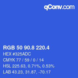 カラーコード: RGB 50 90.8 220.4 | qconv.com
