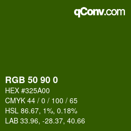 Color code: RGB 50 90 0 | qconv.com