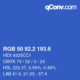 カラーコード: RGB 50 92.2 193.6 | qconv.com