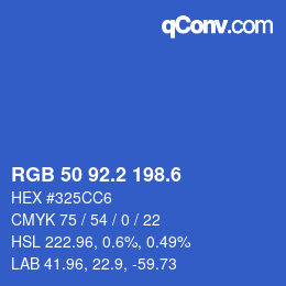 カラーコード: RGB 50 92.2 198.6 | qconv.com