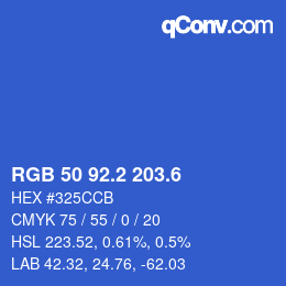 カラーコード: RGB 50 92.2 203.6 | qconv.com