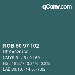 Código de color: RGB 50 97 102 | qconv.com