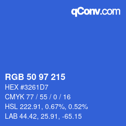 Color code: RGB 50 97 215 | qconv.com