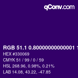カラーコード: RGB 51.1 0.80000000000001 105 | qconv.com