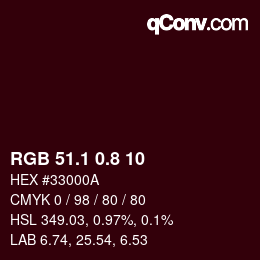Código de color: RGB 51.1 0.8 10 | qconv.com