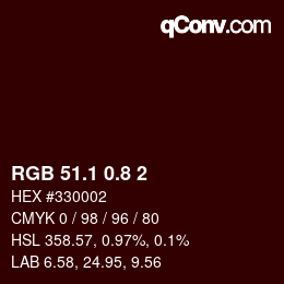 Color code: RGB 51.1 0.8 2 | qconv.com