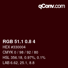 Color code: RGB 51.1 0.8 4 | qconv.com
