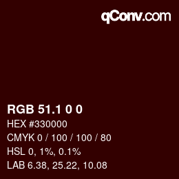 Color code: RGB 51.1 0 0 | qconv.com