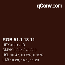 Color code: RGB 51.1 18 11 | qconv.com