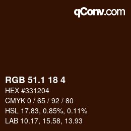 カラーコード: RGB 51.1 18 4 | qconv.com