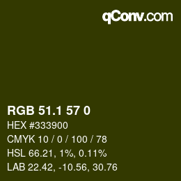 カラーコード: RGB 51.1 57 0 | qconv.com
