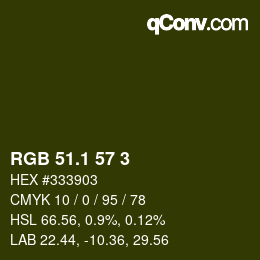 カラーコード: RGB 51.1 57 3 | qconv.com