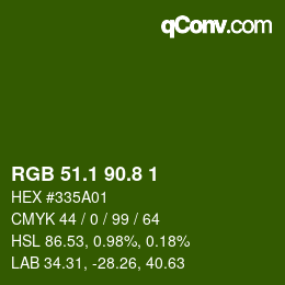 カラーコード: RGB 51.1 90.8 1 | qconv.com