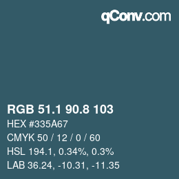 Color code: RGB 51.1 90.8 103 | qconv.com