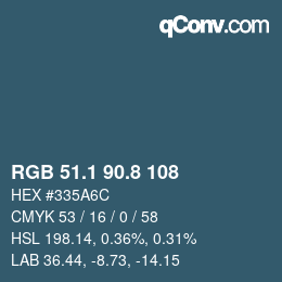 Farbcode: RGB 51.1 90.8 108 | qconv.com