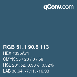 Color code: RGB 51.1 90.8 113 | qconv.com