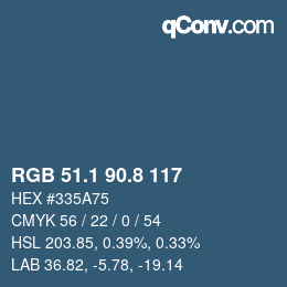 Color code: RGB 51.1 90.8 117 | qconv.com