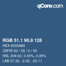 Color code: RGB 51.1 90.8 128 | qconv.com