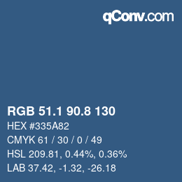 カラーコード: RGB 51.1 90.8 130 | qconv.com