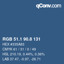 Farbcode: RGB 51.1 90.8 131 | qconv.com