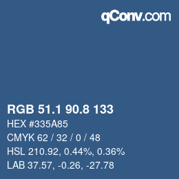 Farbcode: RGB 51.1 90.8 133 | qconv.com