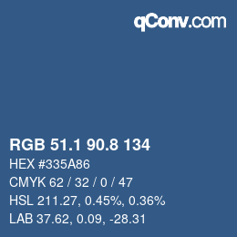 Color code: RGB 51.1 90.8 134 | qconv.com