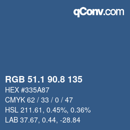 Farbcode: RGB 51.1 90.8 135 | qconv.com