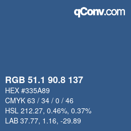 Color code: RGB 51.1 90.8 137 | qconv.com