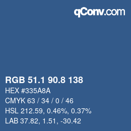 Color code: RGB 51.1 90.8 138 | qconv.com